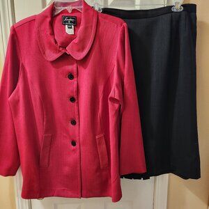 Red and Black Women's Suit - Size 18W